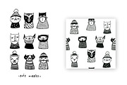 Vector set. Cats muzzles and pattern, a Pattern Graphic by Good Studio (Thumbnail 2 of 5)