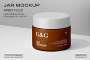 Cosmetic Jar Mockup Set, a Packaging Mockup by Grid&Glow (Thumbnail 1 of 7)