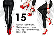 Stylish high-heeled shoes. Vector., an Object Illustration by Vitaliy Grin (Thumbnail 1 of 3)