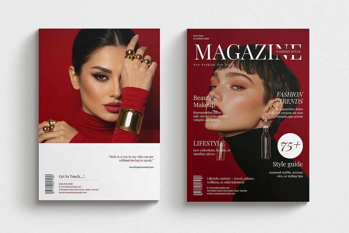 Fashion Magazine Template, a Magazine Template by Cleffon_Graphic_Studio (Photo 14 of 14)
