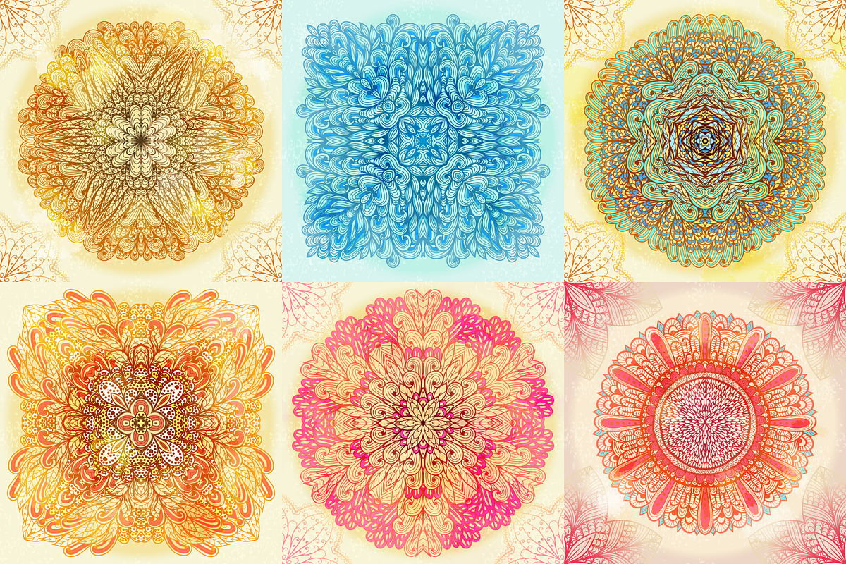 15 Floral Symmetry Patterns. Set #3 preview 3