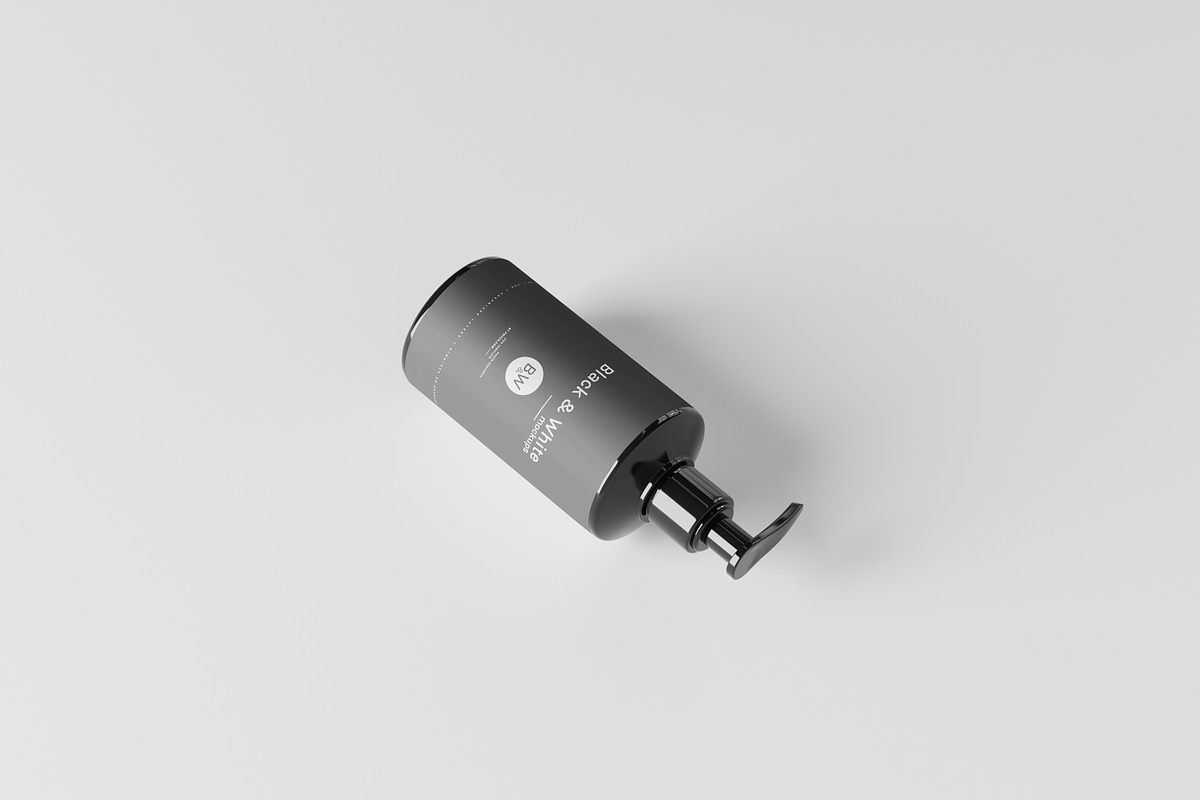 Black & White Mockups - Pump Bottles, a Packaging Mockup by pmvch (Photo 128 of 160)