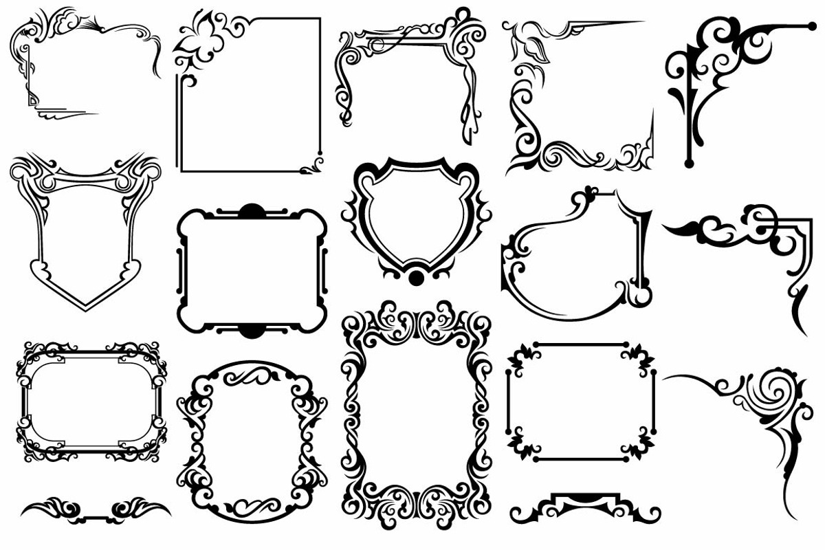 Vintage frames, a Pattern Graphic by LineworkStock (Photo 9 of 12)