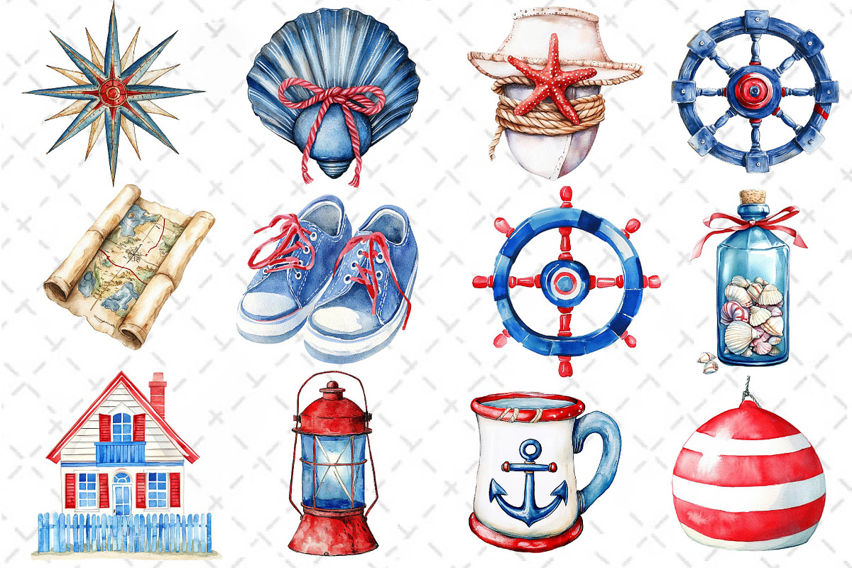 Vintage Nautical Clipart, an Illustration by Dream Creation (Photo 2 of 5)