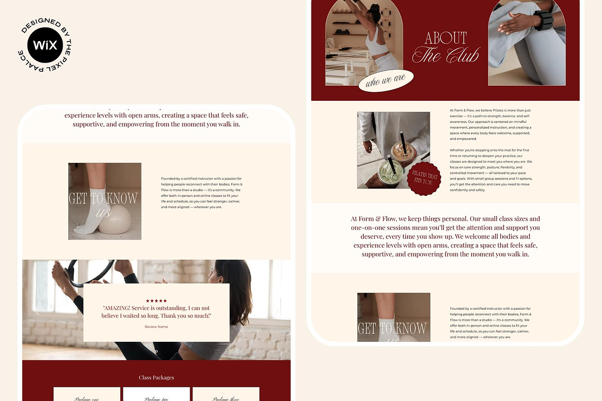 Wix Website Template Burgundy Luxe, a Wix Template by The Pixel Palace (Photo 8 of 10)