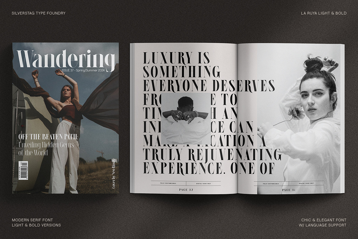 LaRuja - Light & Bold Serif Duo, a Serif Font by SilverStag Type Foundry (Photo 7 of 17)