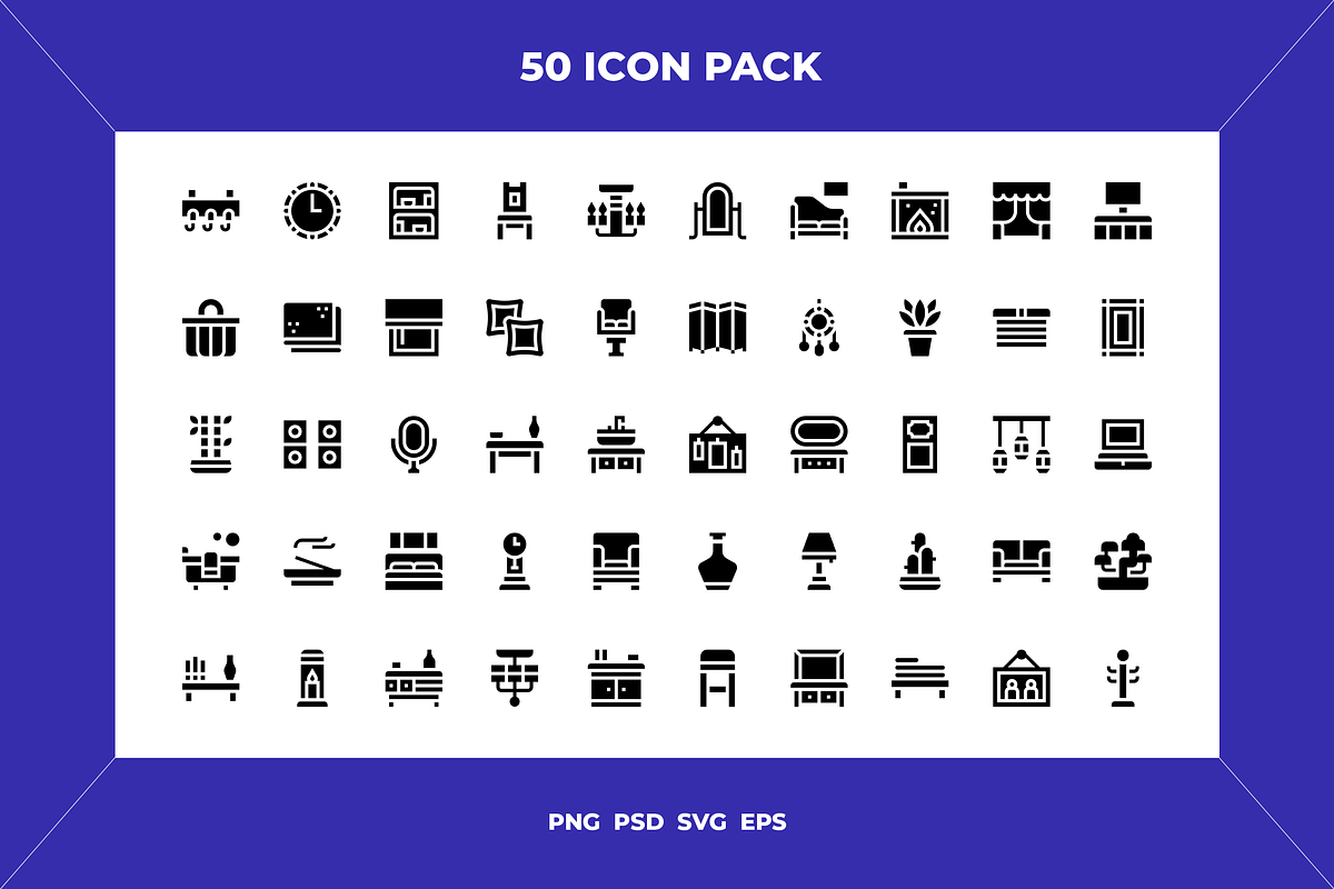Home decoration icons, an Outline Icon by Wencory (Photo 1 of 2)