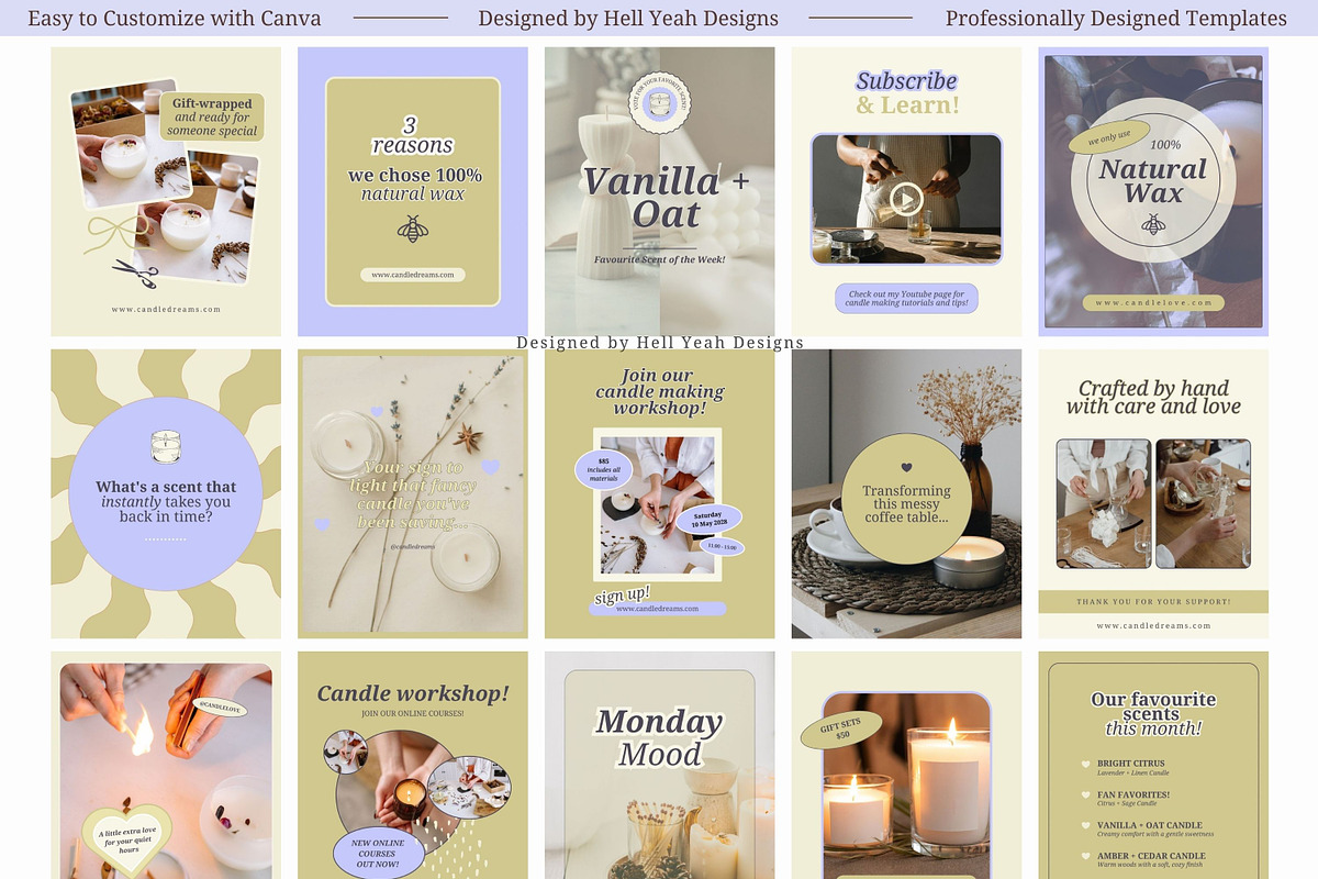 Candle Maker Instagram Post Template, a Social Media Template by Hell Yeah Designs (Photo 2 of 10)