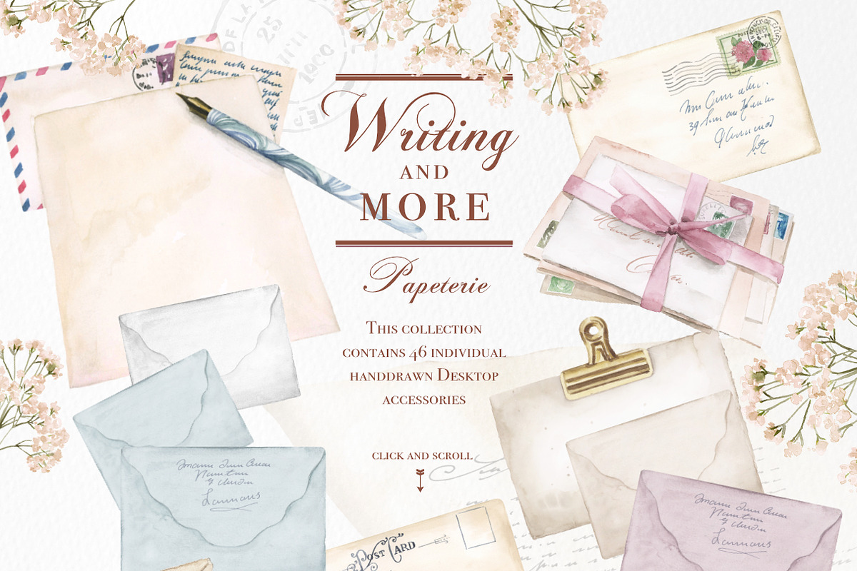 Watercolor Writing elements & more, a Work Illustration by beehouse studio (Photo 4 of 8)