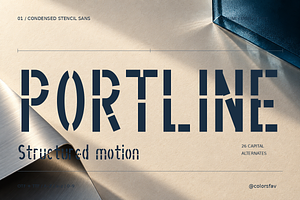 Portline — Condensed Stencil Font