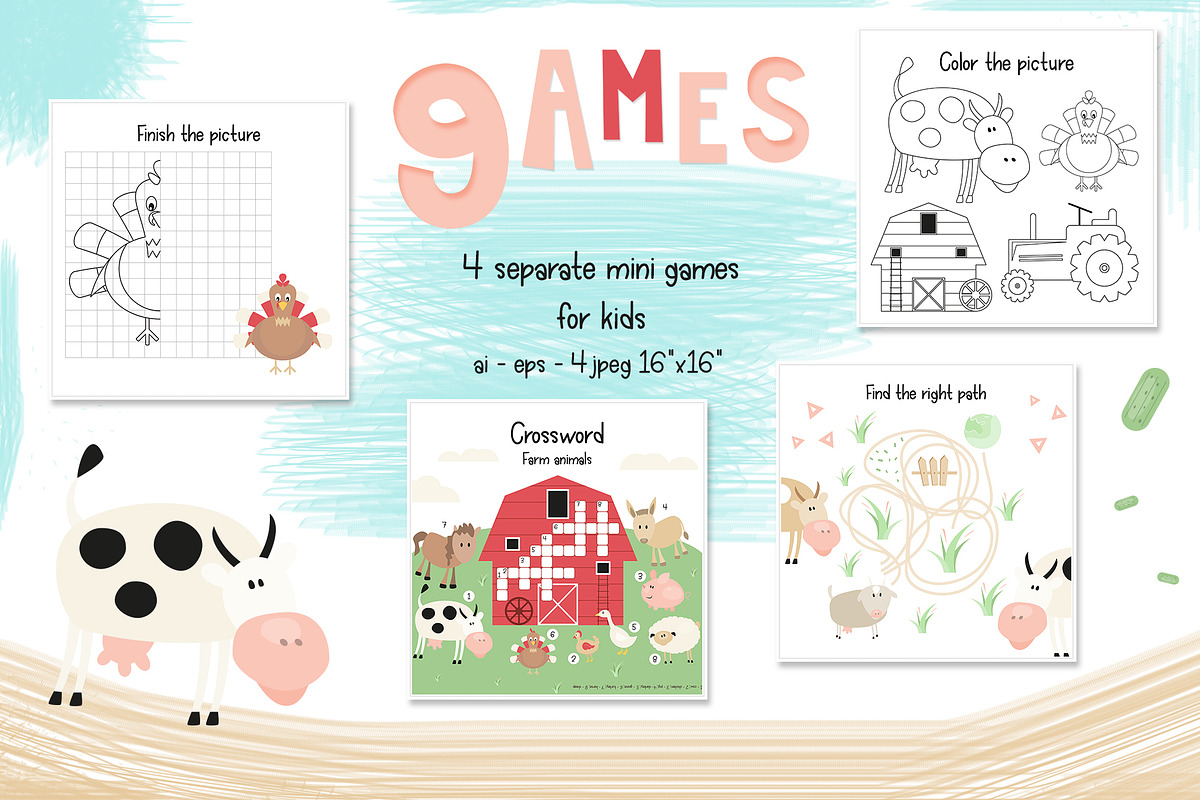 Games & activities for kids 3, an Education Illustration by ELFIVETROV DESIGN (Photo 3 of 4)