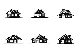 House Silhouette Illustrations, an Object Graphic by Billah Hub