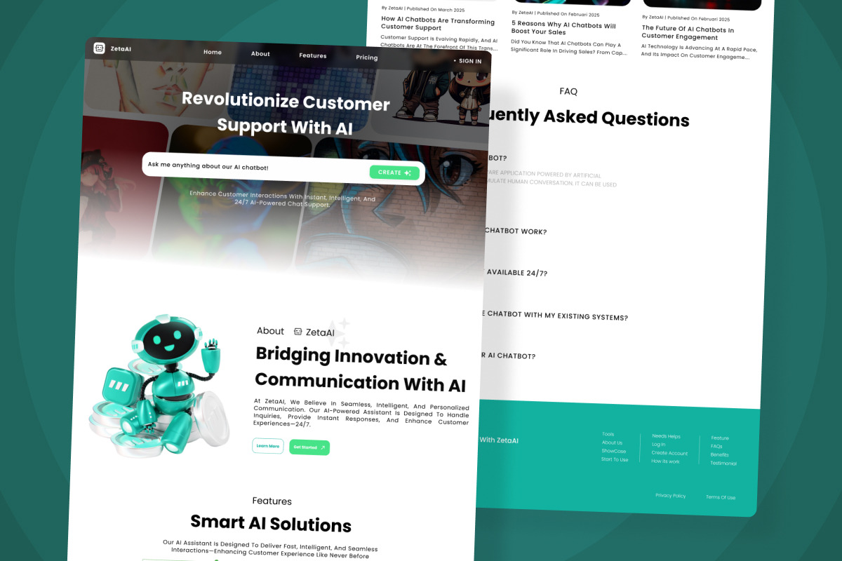 Zeta – AI Chatbot Assistant Landing, a Landing Page Template by twinstd (Photo 4 of 5)