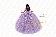Purple Tan skin Princess Clipart, a Person Illustration by Sunflower Day Love (Thumbnail 1 of 3)