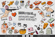 Anti-Valentines Day Vector Clipart, an Illustration by Orange Brush Studio (Thumbnail 1 of 7)