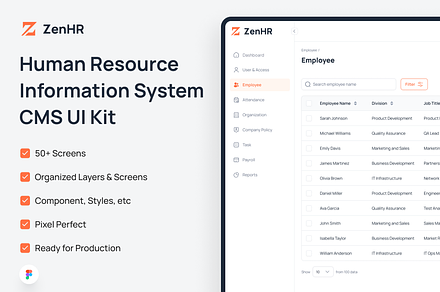 ZenHR - HRIS CMS UI Kit