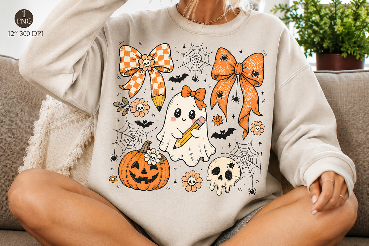 Halloween Teacher Ghost PNG, a Seasonal Illustration by Libby Wishes (Photo 1 of 4)