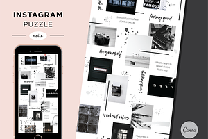 Instagram Puzzle Template Noire