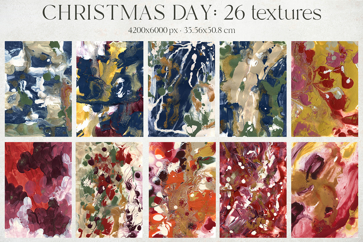 Christmas bundle: textures & flowers, a Texture Illustration by Yuliya Derbisheva (Photo 6 of 33)