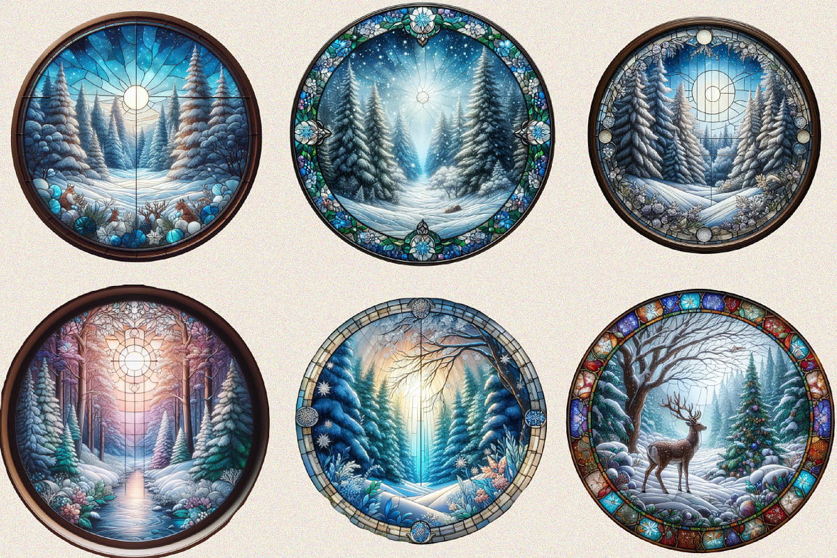 Watercolor Winter Forest Clipart Bun, an Illustration by SVGArt (Photo 8 of 8)
