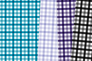 Rainbow Gingham Seamless Patterns