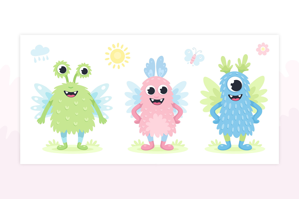 Cute Monsters, a Texture Illustration by LartGraphics (Photo 10 of 13)