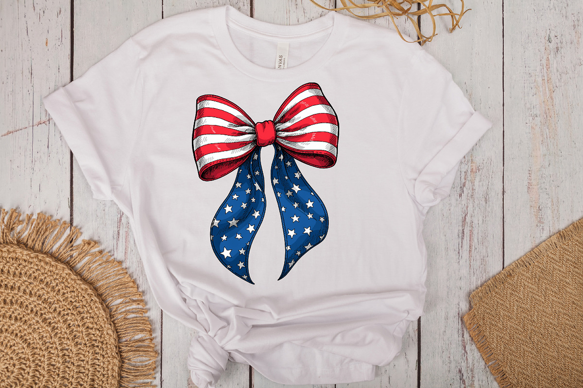 Patriotic Coquette Bow Png, an Illustration by CraftArtStudio (Photo 3 of 4)