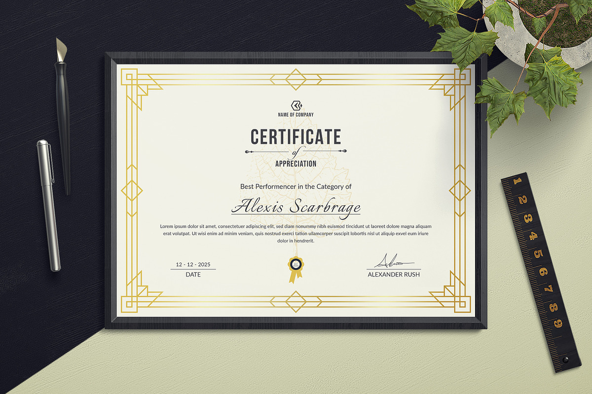 Certificate Template, a Stationery Template by ResumeDevisers (Photo 5 of 6)