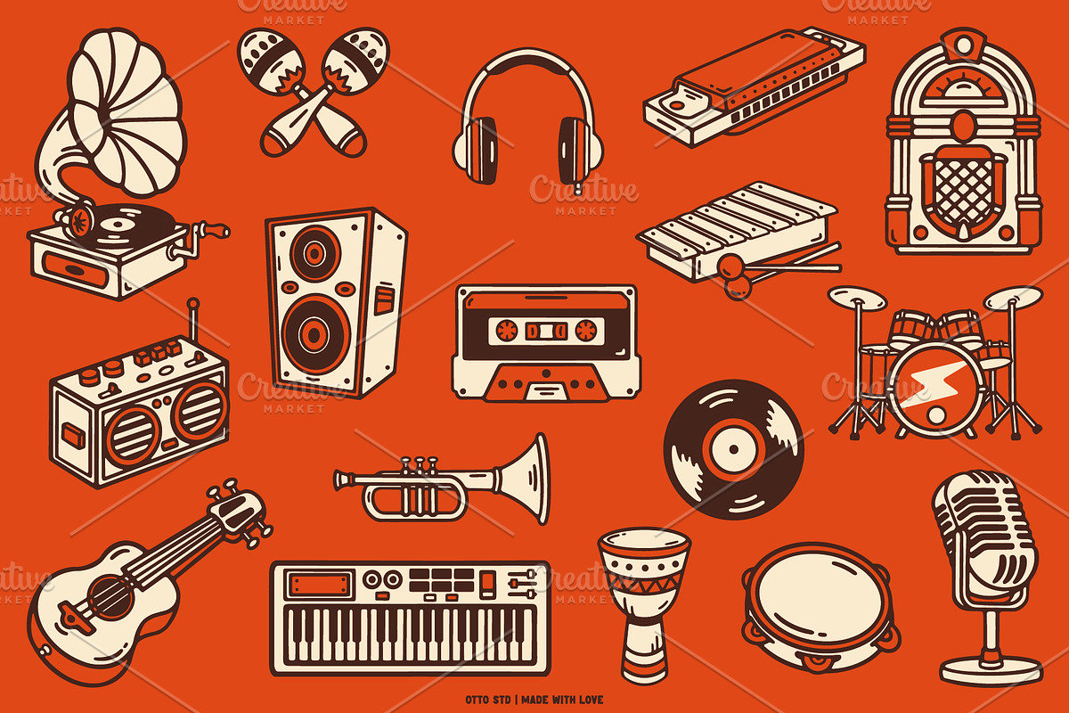 Musical Instrument Illustrations, an Object Graphic by Otto.std (Photo 2 of 7)