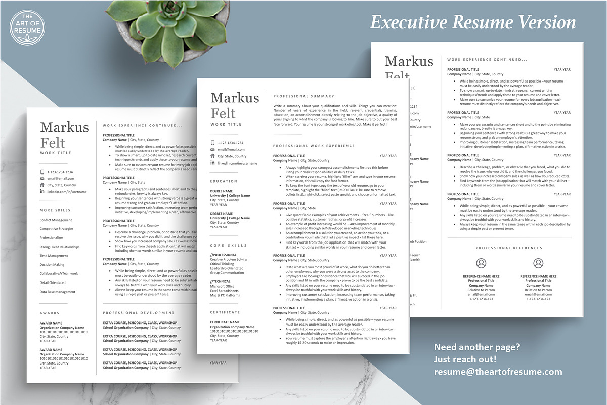 Executive Resume CV Templates, a Resume Template by The Art of Resume (Photo 5 of 8)
