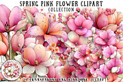 Spring Pink Flower Clipart, an Illustration by OK Design (Thumbnail 1 of 6)