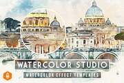 Watercolor Studio Watercolor Effect, an Action Add-On by DesignRocket (Thumbnail 1 of 9)