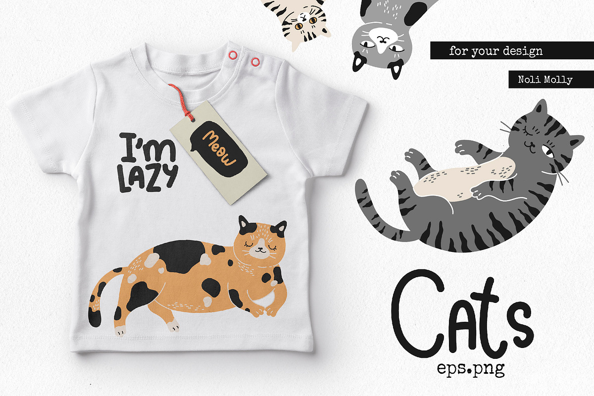 Lazy cat, an Animal Illustration by Noli Molly Store (Photo 3 of 4)