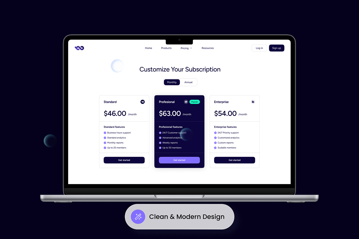 Pricing - Section Website, a Websites & App Template by SLAB! Design (Photo 4 of 4)