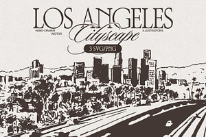 Los Angeles Cityscape Sketches, a Work Illustration by TheMountBirdStudio