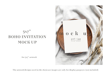 5x7 Invitation Card Boho Mock Up