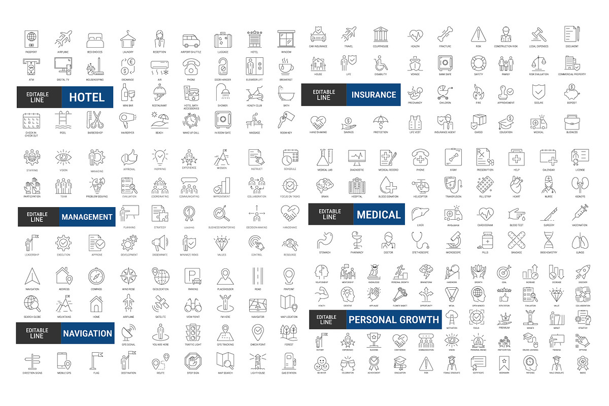 Ultimate bundle Icon set – 2,000+, an Outline Icon by Icons (Photo 8 of 9)
