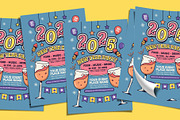Retro New Year Party 2025 Flyer, a Flyer Template by Tiptop Graphic (Thumbnail 4 of 5)