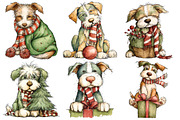 Christmas Dog Clipart, an Illustration by Pixels.Craft (Thumbnail 6 of 6)