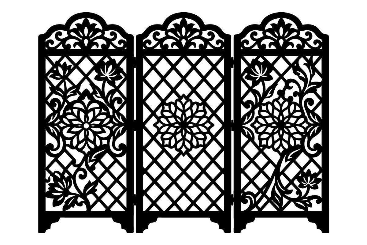 Ornamental Folding Screen Silhouette, an Object Graphic by hafijul (Photo 3 of 4)