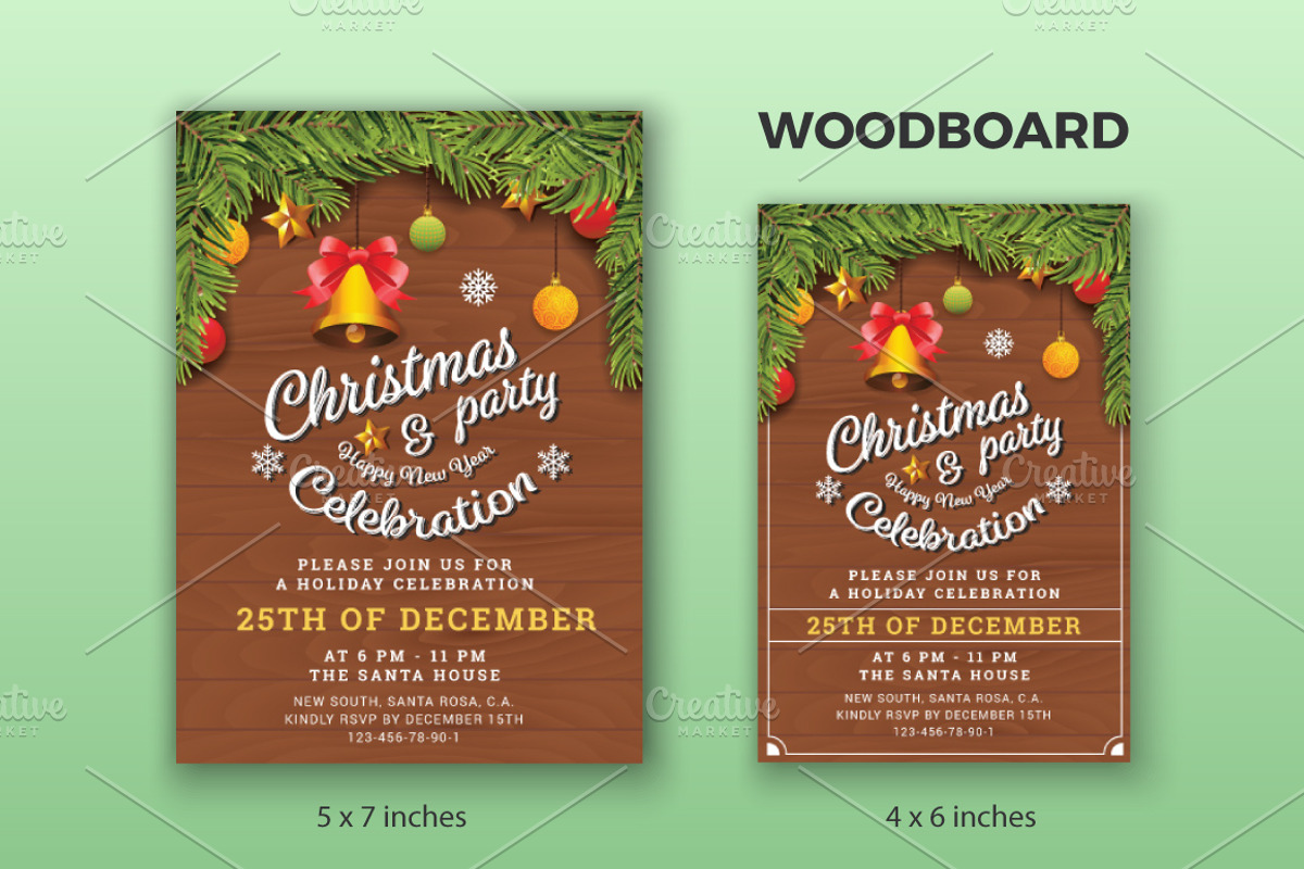 Christmas Party Invitation Template, an Invitation Template by Raftel (Photo 3 of 4)