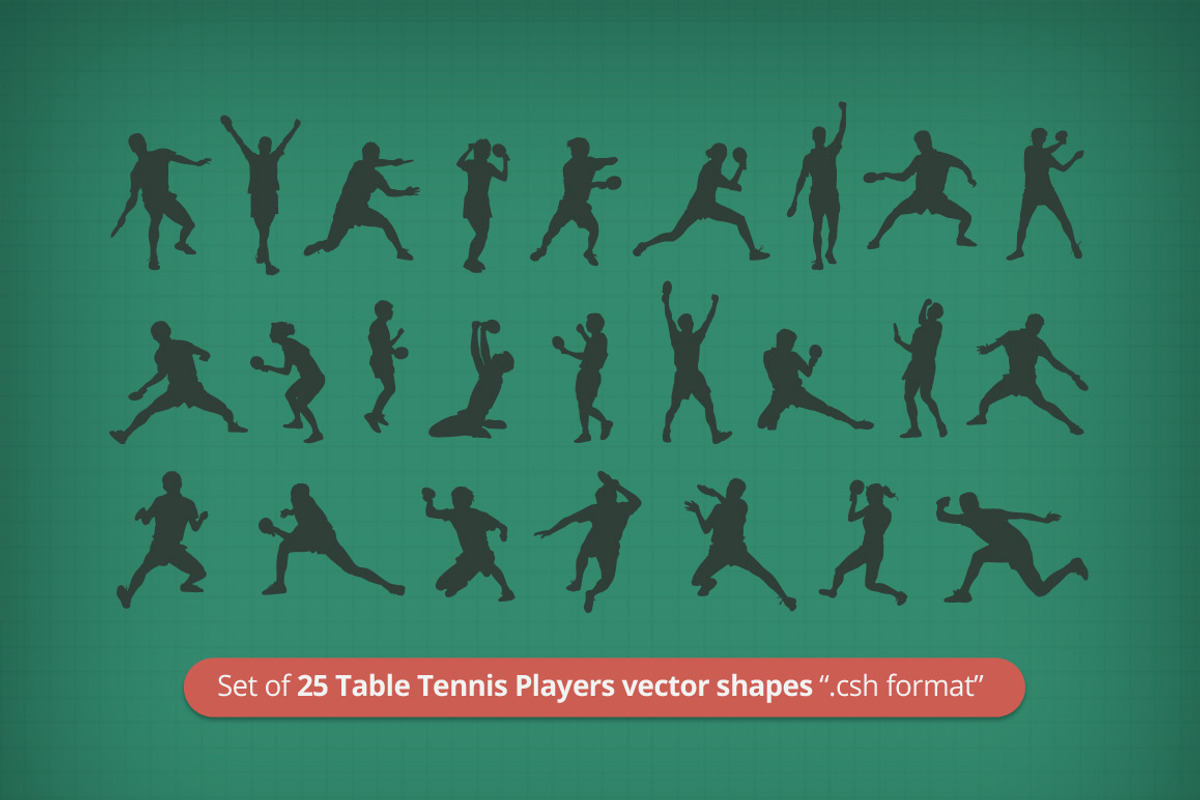 25 Table Tennis Players shapes, a Shape Add-On by Makoto (Photo 2 of 4)