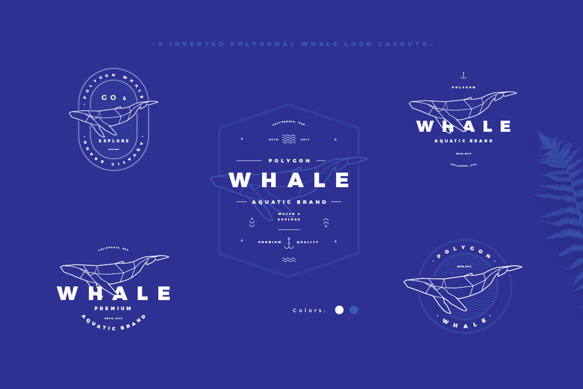 Polygonal Whale Logo Set, a Branding & Logo Template by blauananas (Photo 4 of 9)