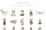 Vintage Teddy Bear Clipart Set, a Decorative Illustration by Pati Paints (Thumbnail 2 of 11)
