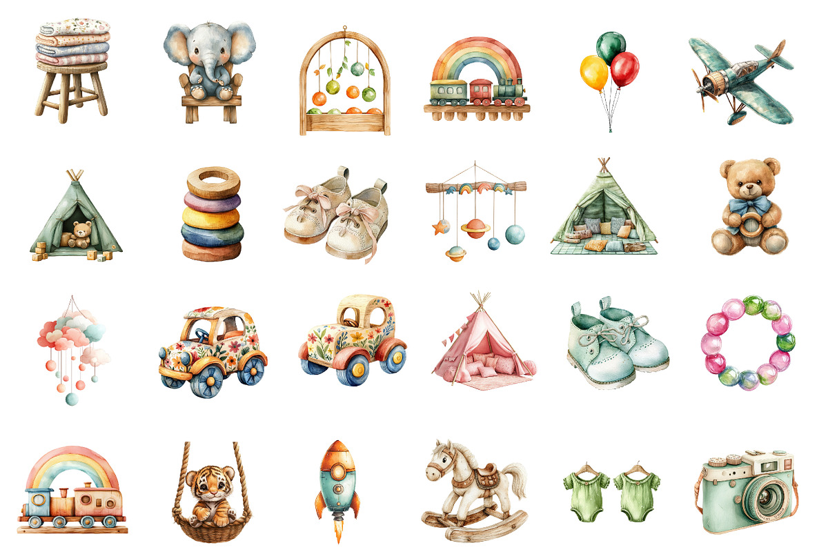 Baby Shower Clipart,Boho Nursery, an Illustration by Designworld (Photo 5 of 6)