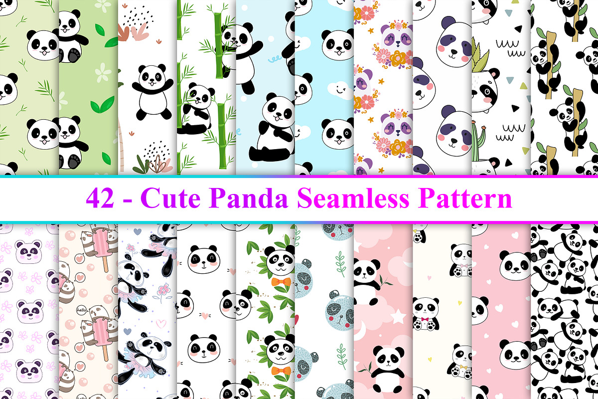 Cute panda seamless pattern, a Pattern Graphic by Digital Studio (Photo 1 of 7)