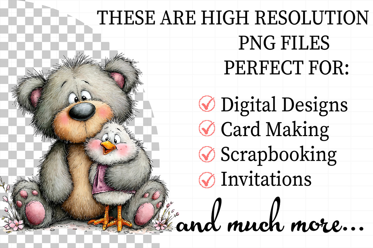 Spring Teddy Bear Clipart Set Bundle, an Illustration by Daily.Designs (Photo 2 of 8)