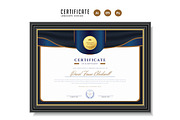 583. Modern Certificate Template, a Stationery Template by CreativeRezwan (Thumbnail 2 of 3)