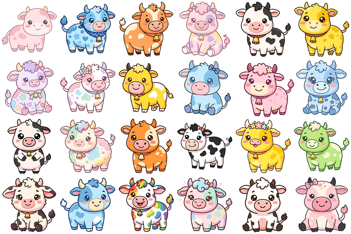 Cute Cow Clipart, an Animal Illustration by Forhadx5 (Photo 6 of 8)