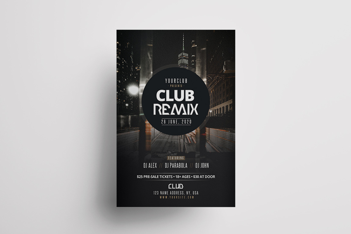 Club Remix PSD Flyers Templates, a Flyer Template by PixelsDesign (Photo 3 of 4)